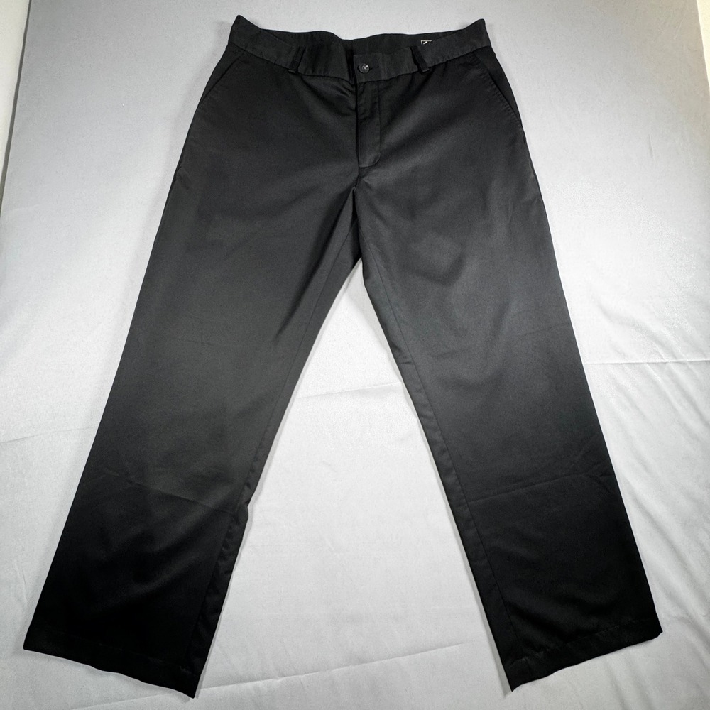 Adidas Mens Climalite Golf Pants Black Flat Front 36x29 Trousers RN 88387 Tech